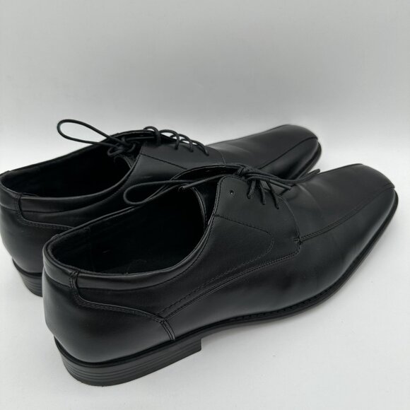 Bruno Marc Mens Black Dress Shoes Size 14 Leather Lace-Up Formal Office Footwear - Picture 4 of 9